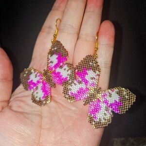 Handmade Beaded Butterfly Earrings - Livi